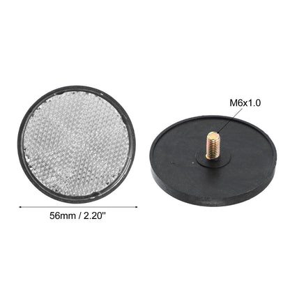 6pcs M6x1.0 White Universal Screw Mount Round Warning Reflector for Motorcycle