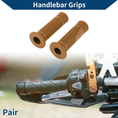 Grips 7/8 in 22mm Hand Grips Rubber Light Brown for Motorcycle