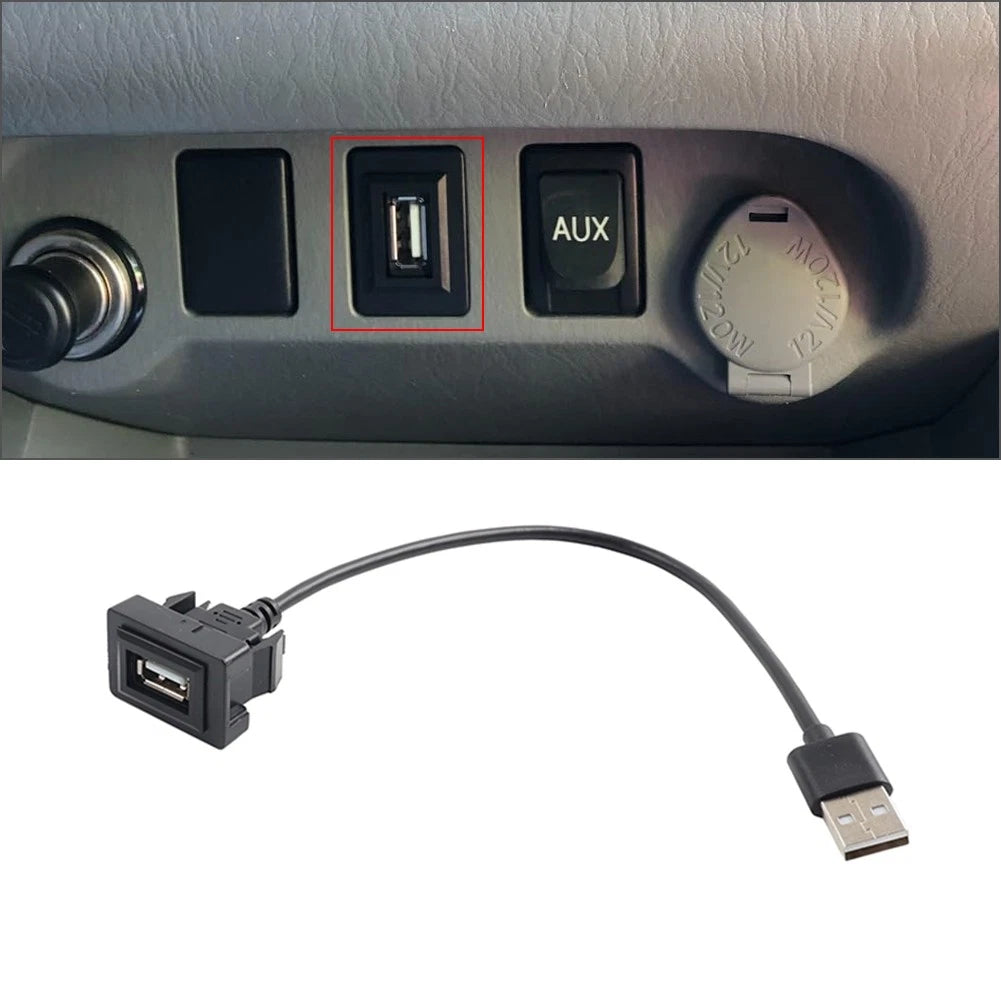 USB Male to Female Extension Cable Adapter for Toyota Dashboard