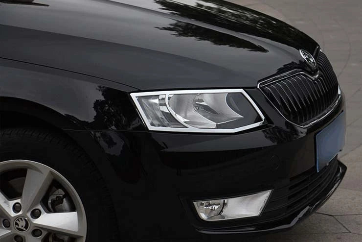 Front Head Light Lamp Cover Trim for Skoda Octavia Sedan (2013-2016)