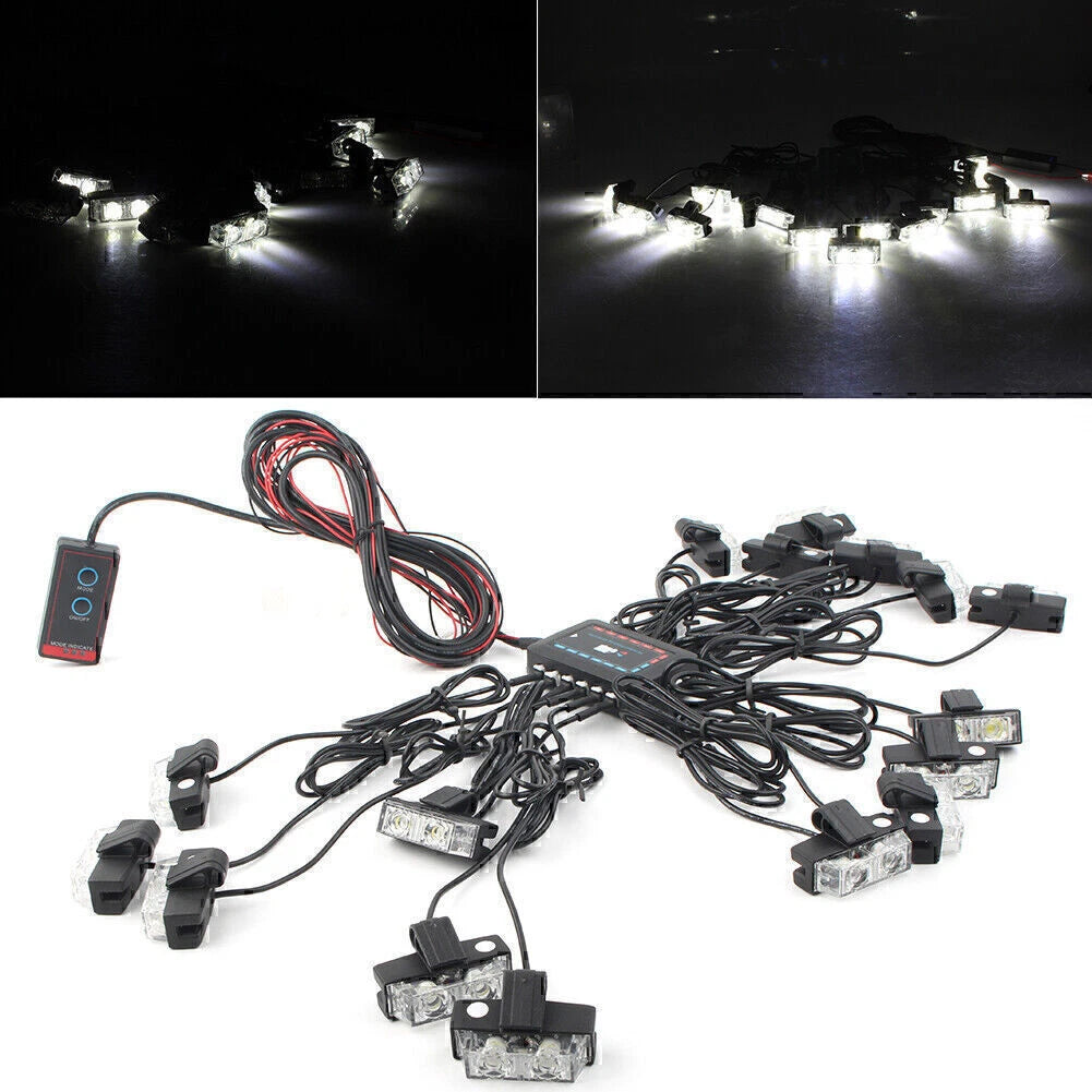 LED White Strobe Lights for Car Truck Emergency Warning