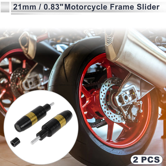 8mm Aluminum Alloy Motorcycle Slider Frame 2 x Pcs Gold Tone for Make Model