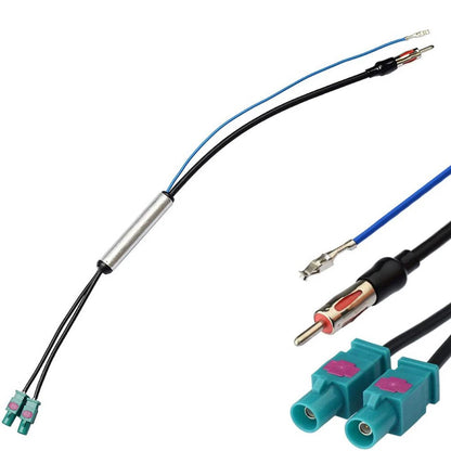 Radio Adapter Antenna AM/FM Audio Cable Dual Fakra Din Connector for Car