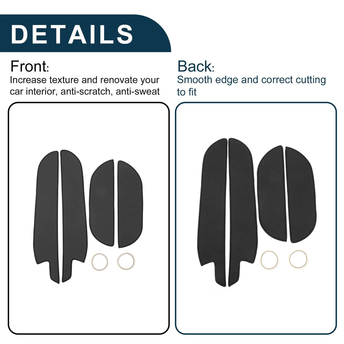 Kia Sorento Door Anti Kick Pad Sticker Protector Black 2009-2012 1 Set
