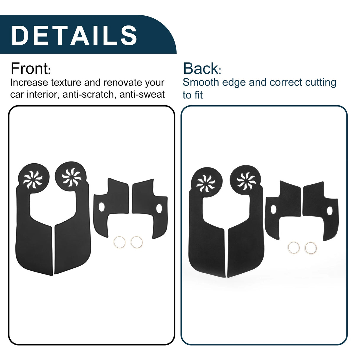 Black Anti Kick Pad Sticker Protector for Toyota FJ Cruiser (2007-2014)