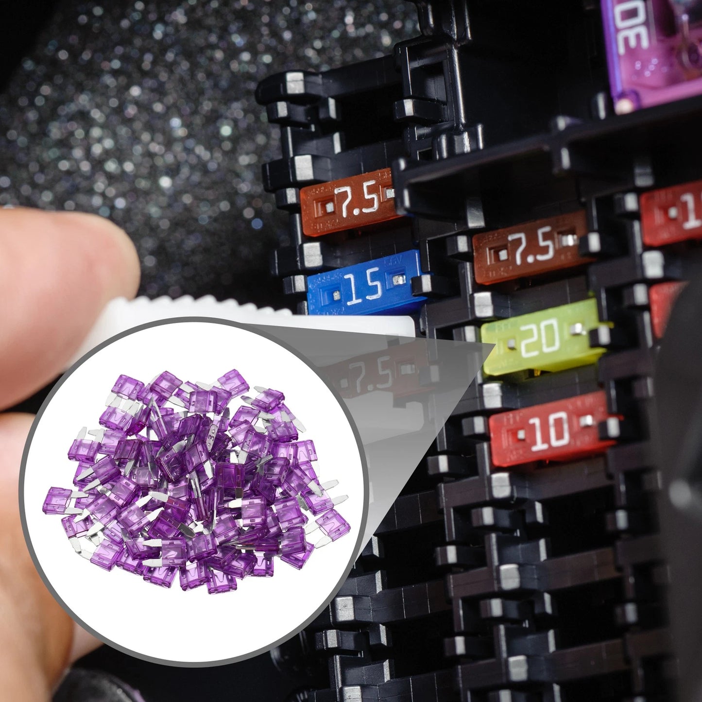 100 Pcs Mini 3AMP APM/ATM Blade Fuses for Car Short Circuit Protection