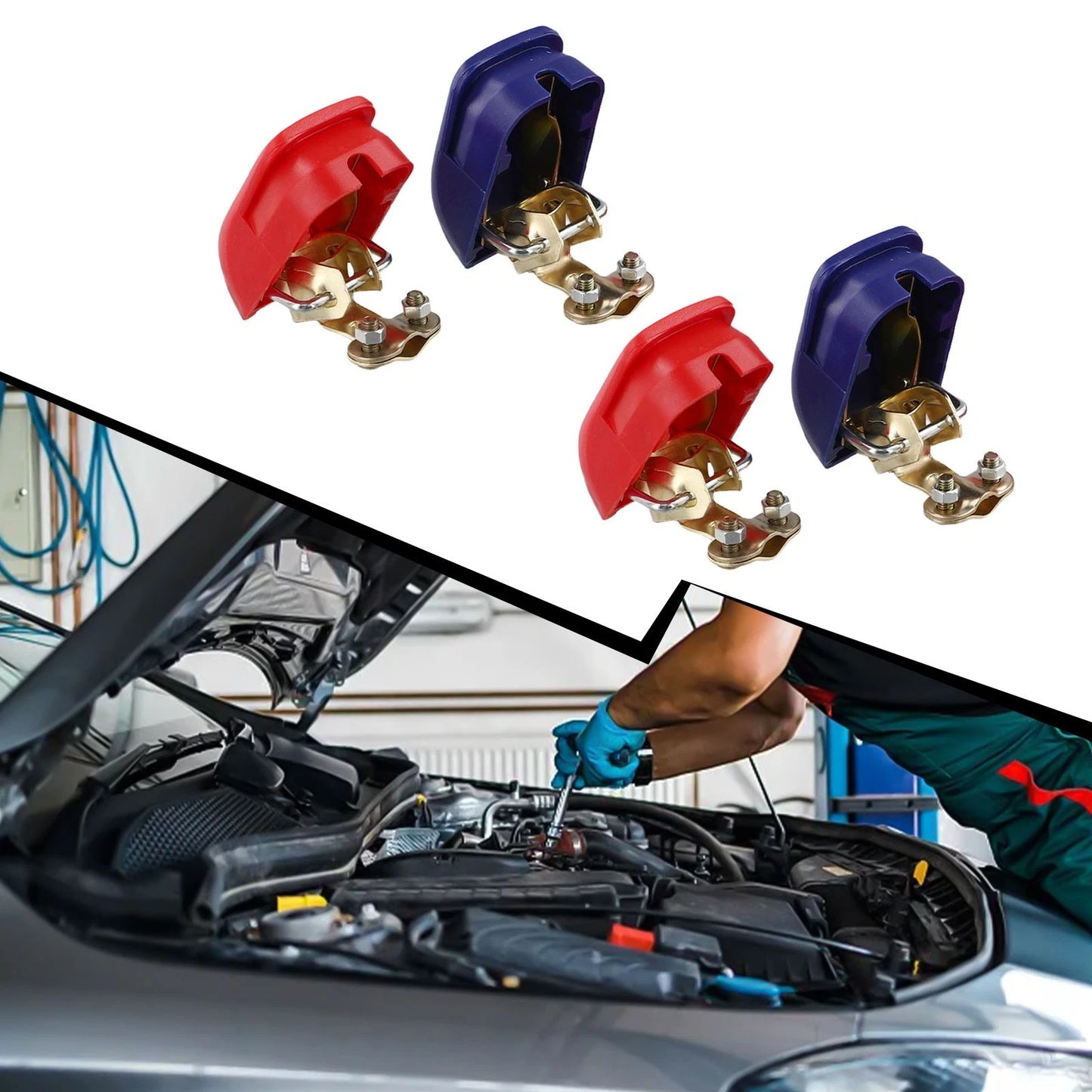 2 x Quick Release Battery Terminals Clamps for 12V Car Connectors
