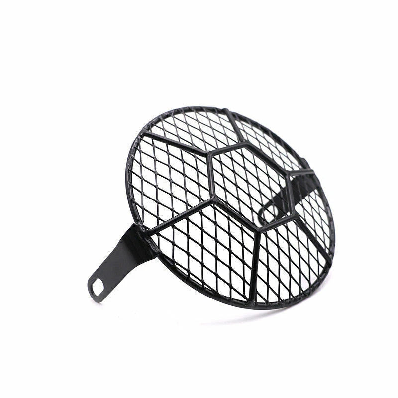 6.5" Headlight Mesh Grill Guard for Universal Motorcycle - Black Light Cover
