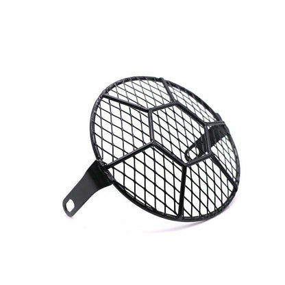 6.5" Headlight Mesh Grill Guard for Universal Motorcycle - Black Light Cover
