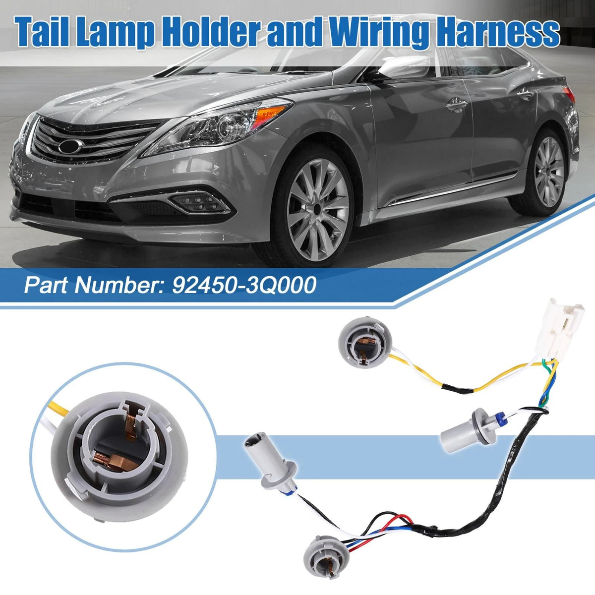 Tail Lamp Holder & Wiring Harness for Hyundai Sonata 4-Door (2011-2014)