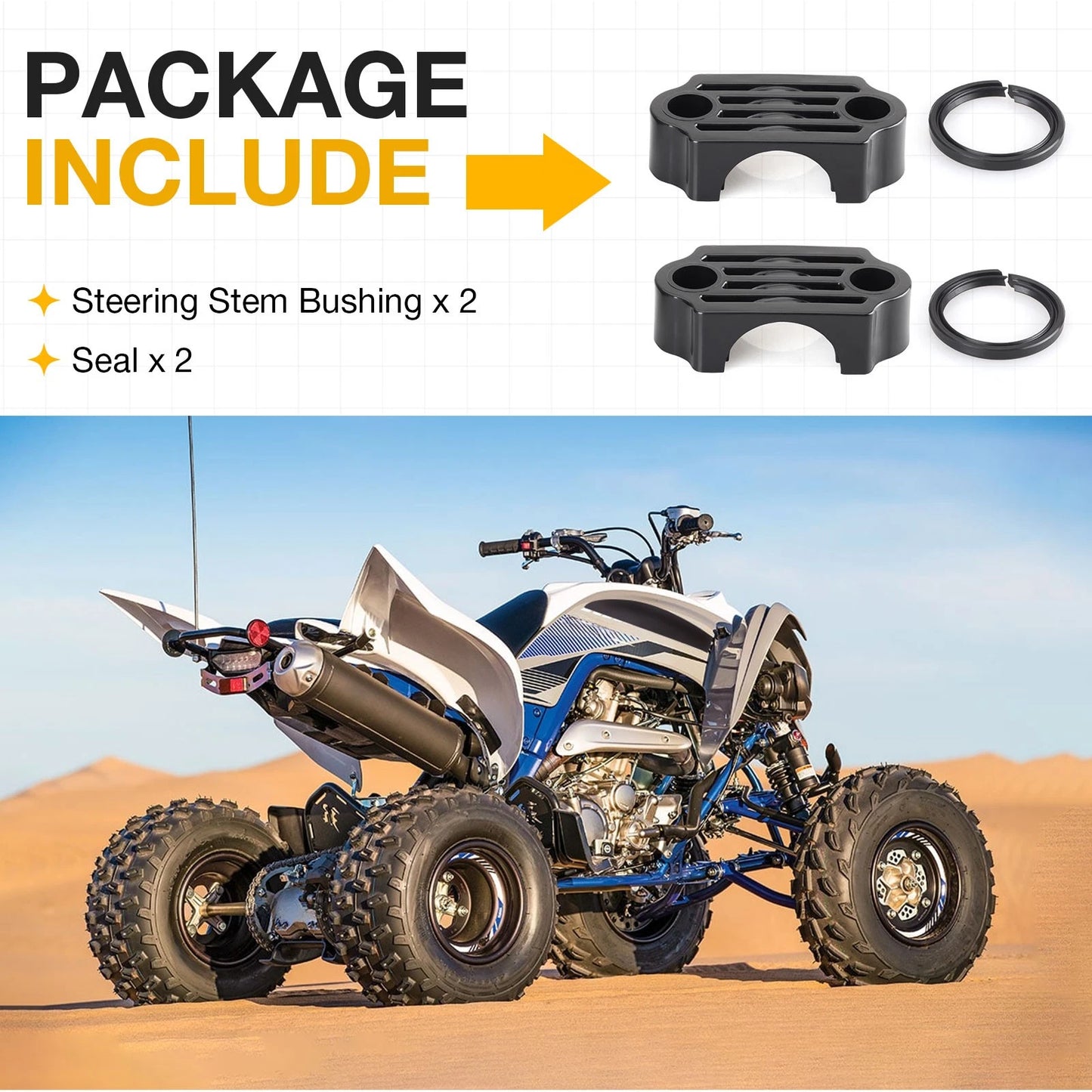 Steering Stem Clamp Bushing for Yamaha YFZ450R 2014-2024 Raptor Grizzly Big Bear