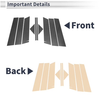 10 Pcs Door Pillar Window Trim for Mazda CX-5 (2012-2016) Carbon Fiber Black