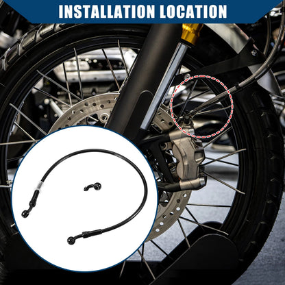 Set 60cm Motorcycle Hydraulic Brake Line Fitting With Banjo