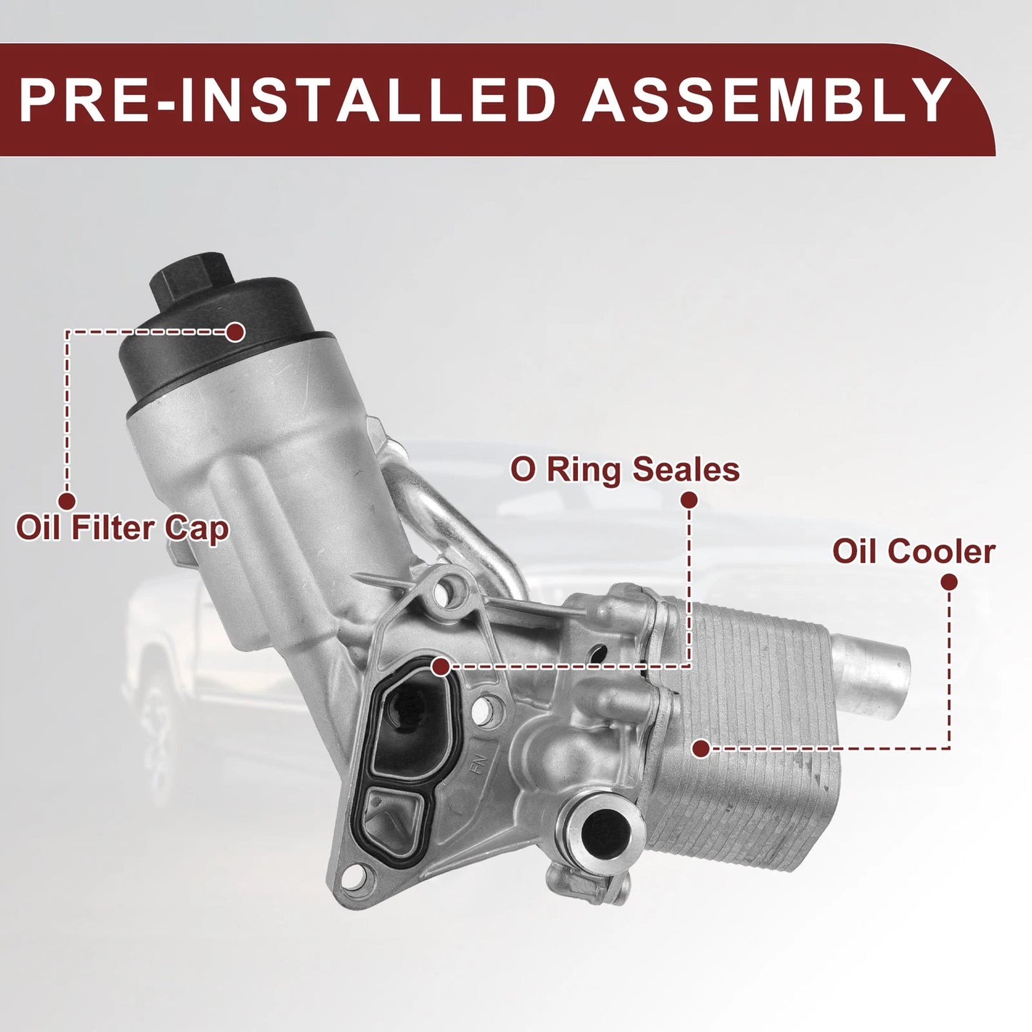 Engine Oil Cooler Filter Housing with Seals for Chevrolet Cruze