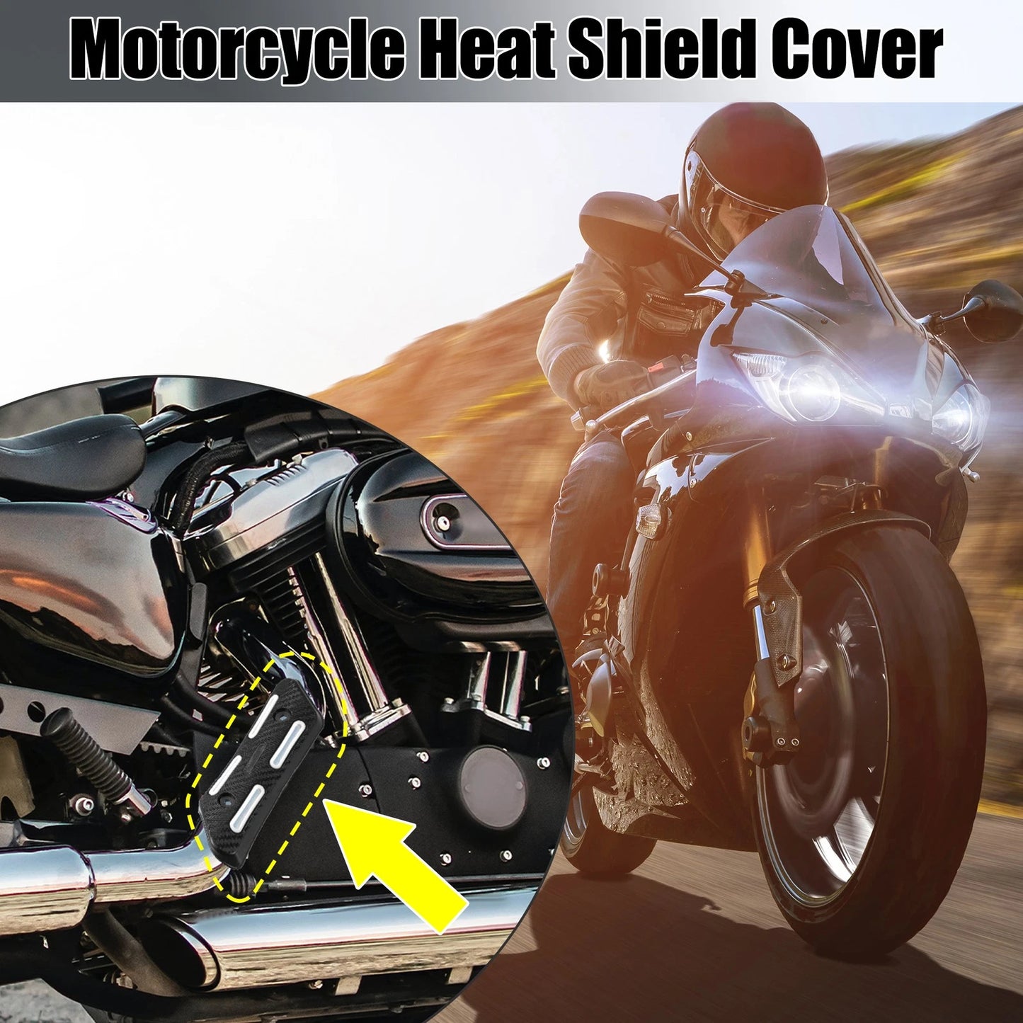 Heat Shield Exhaust Pipe Protector Universal Motorcycle White