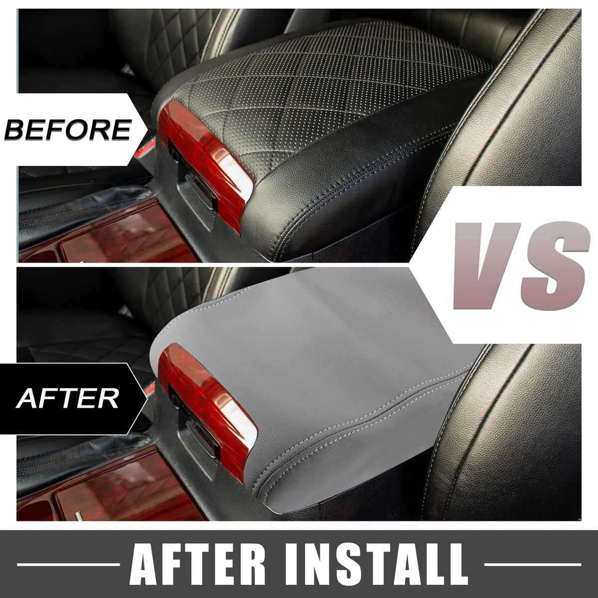 Center Console Armrest Cover Trim for Jeep Grand Cherokee (2011-2020) Gray