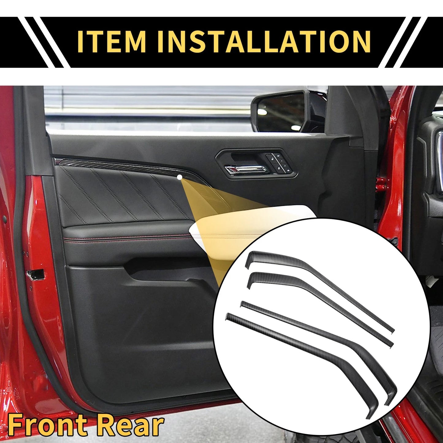 Front & Rear Door Panel Bezel Covers for Chevy Colorado (23-24)