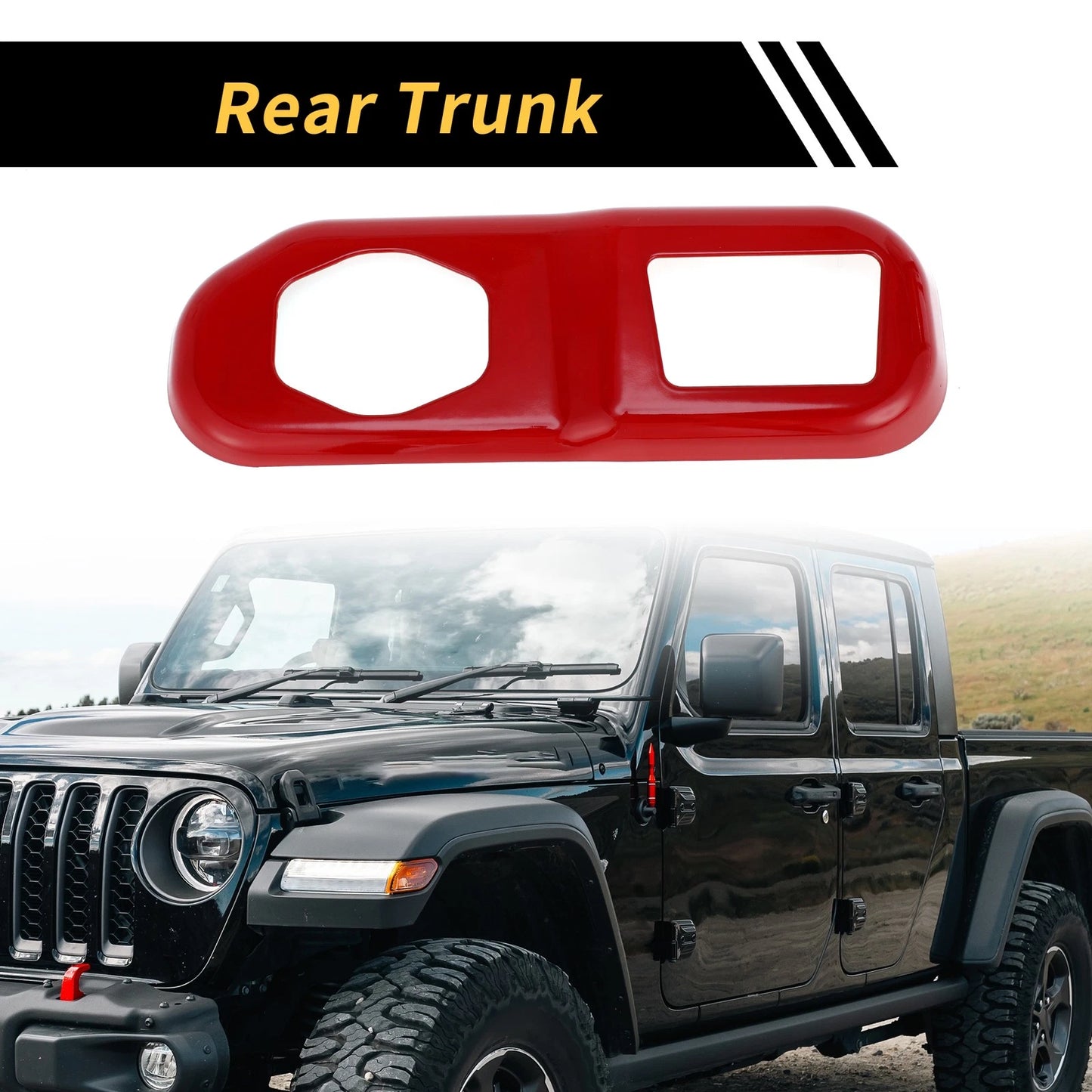 Rear Trunk Lock Panel Cover for Jeep Wrangler JL JLU (2018-2024) Red