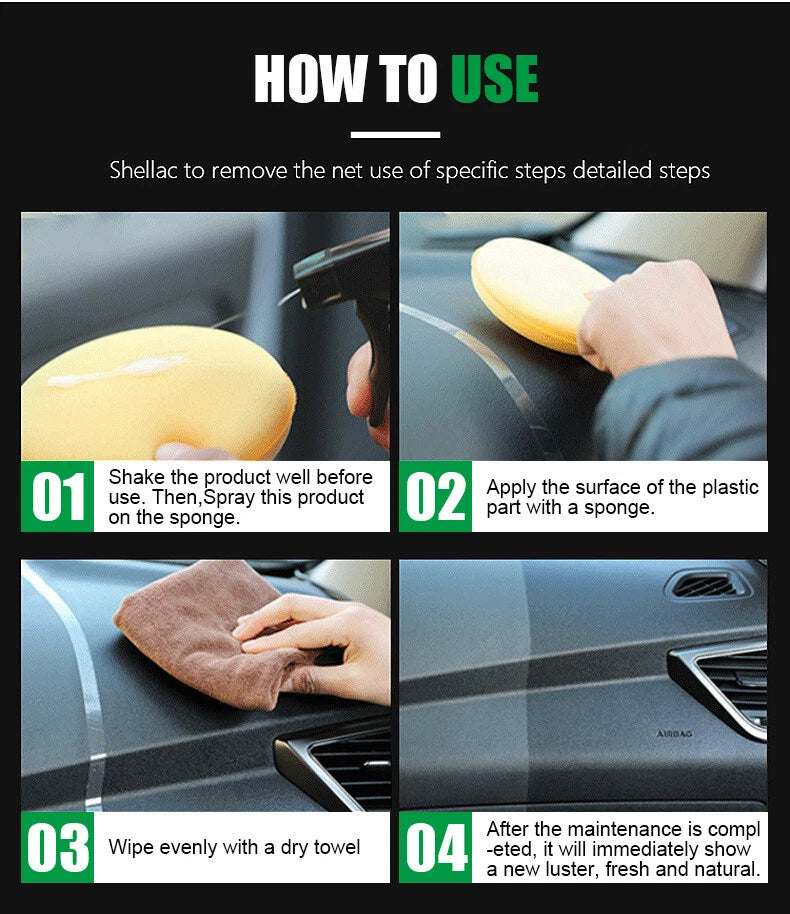Rubber Plastic Tyre Door Panel Cleaner Spray for Car - 260ml