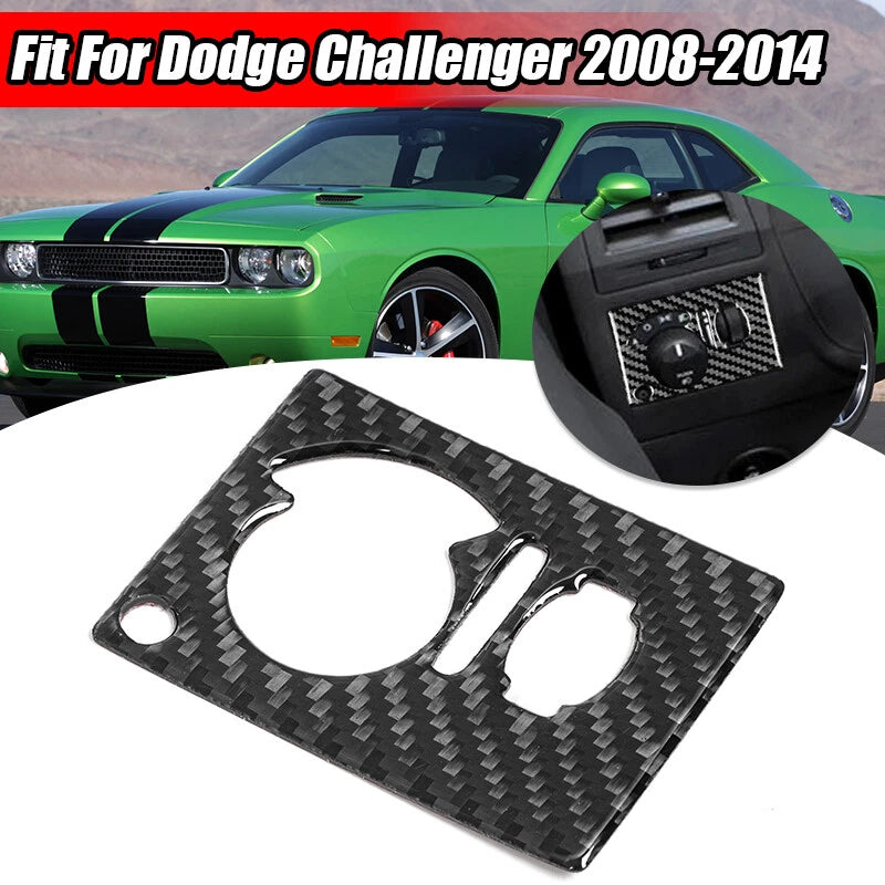 Carbon Fiber Headlight Switch Panel Cover Trim for Dodge Challenger (2008-2014)