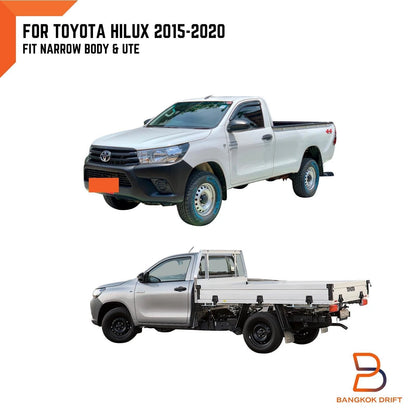 Front Set Slim Matte Black Fender Flares for Toyota Hilux Revo (2015-2020)