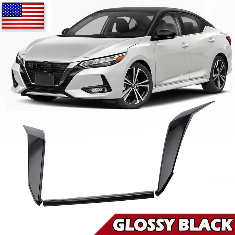 Gloss Black Front Grill Chrome-Delete Trim Cover for Nissan Sentra (2020-2022)