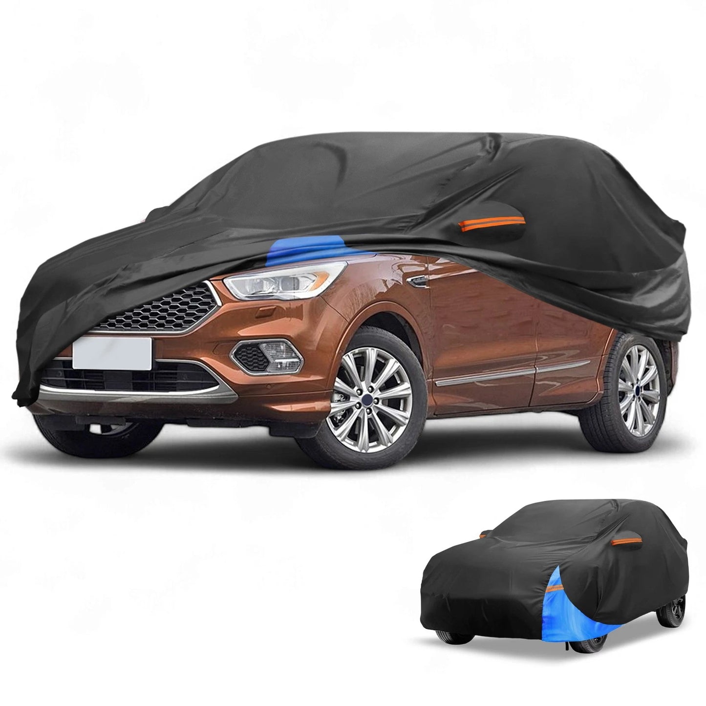 Waterproof All Weather Car Cover for Ford Kuga (2013-2023) Black Blue 210D-PU