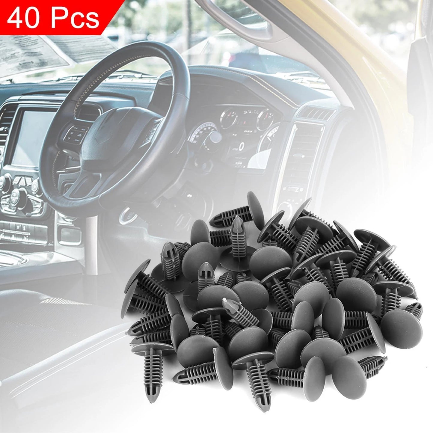 40pcs Plastic Bolt Rivets Trim Panel Retainer Clips for Toyota