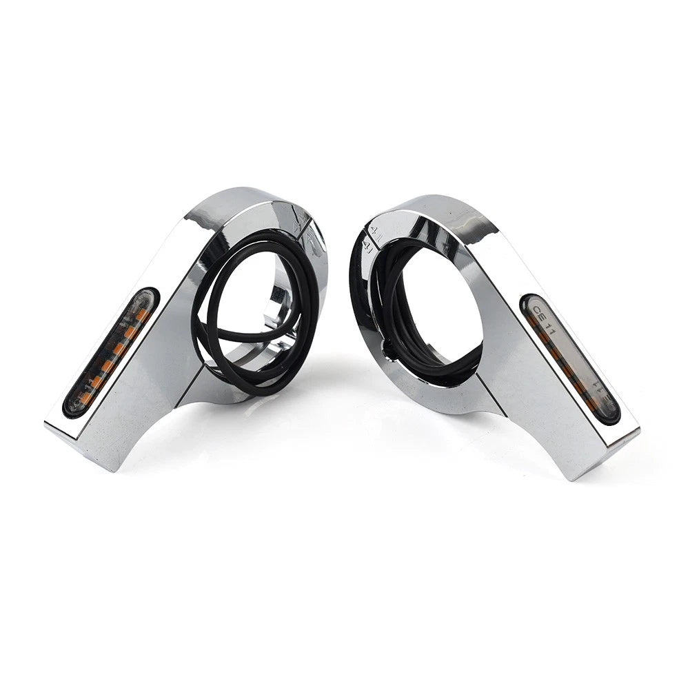 Amber Fork Turn Signal Light Indicator 37MM-41MM for Harley Touring Dyna (2006-2023)