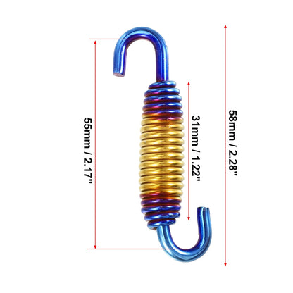 4 x 58mm 2.28" Muffler Exhaust Pipe Spring Universal Gold Tone for Bike