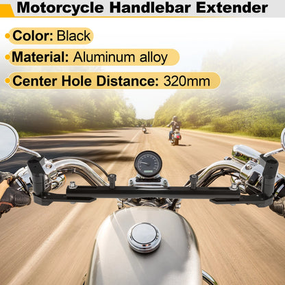 Motorcycle Balance Handle Bar Extender Bracket 320mm Center Hole Black