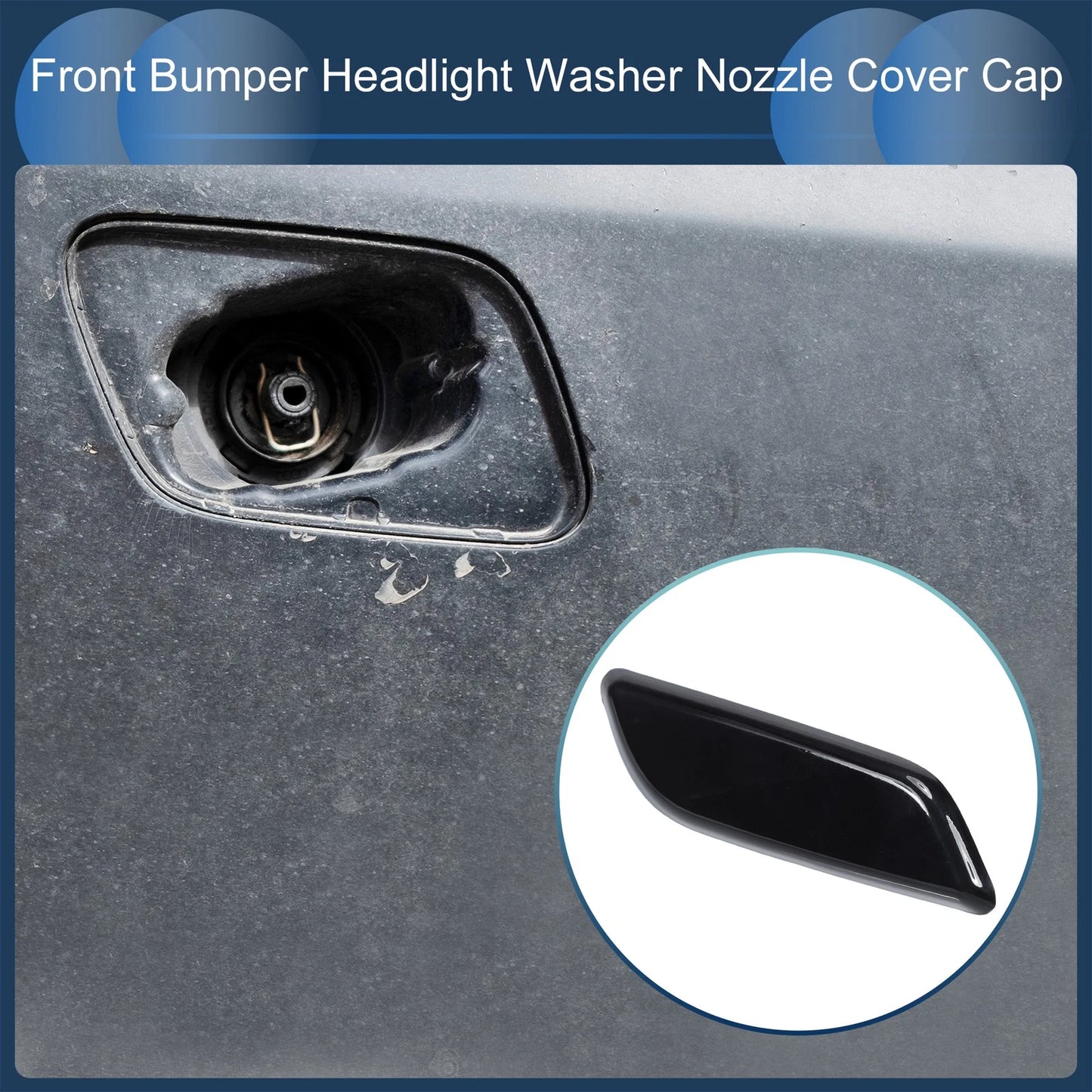 Front Right Washer Nozzle Cover for Honda Accord VIII 2011-2013 Black 1 Pc