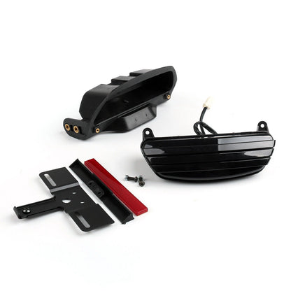 Tri-Bar Fender Tail Light + Bracket for Harley Softail FXST FXSTB FXSTC (2000-2017)