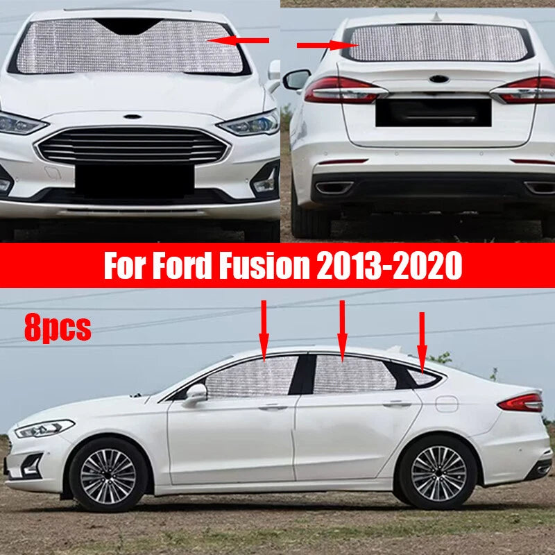 8X / Side Front Rear Windshield Window UV Block Sunshade Privacy for Ford Fusion (2006–2020)
