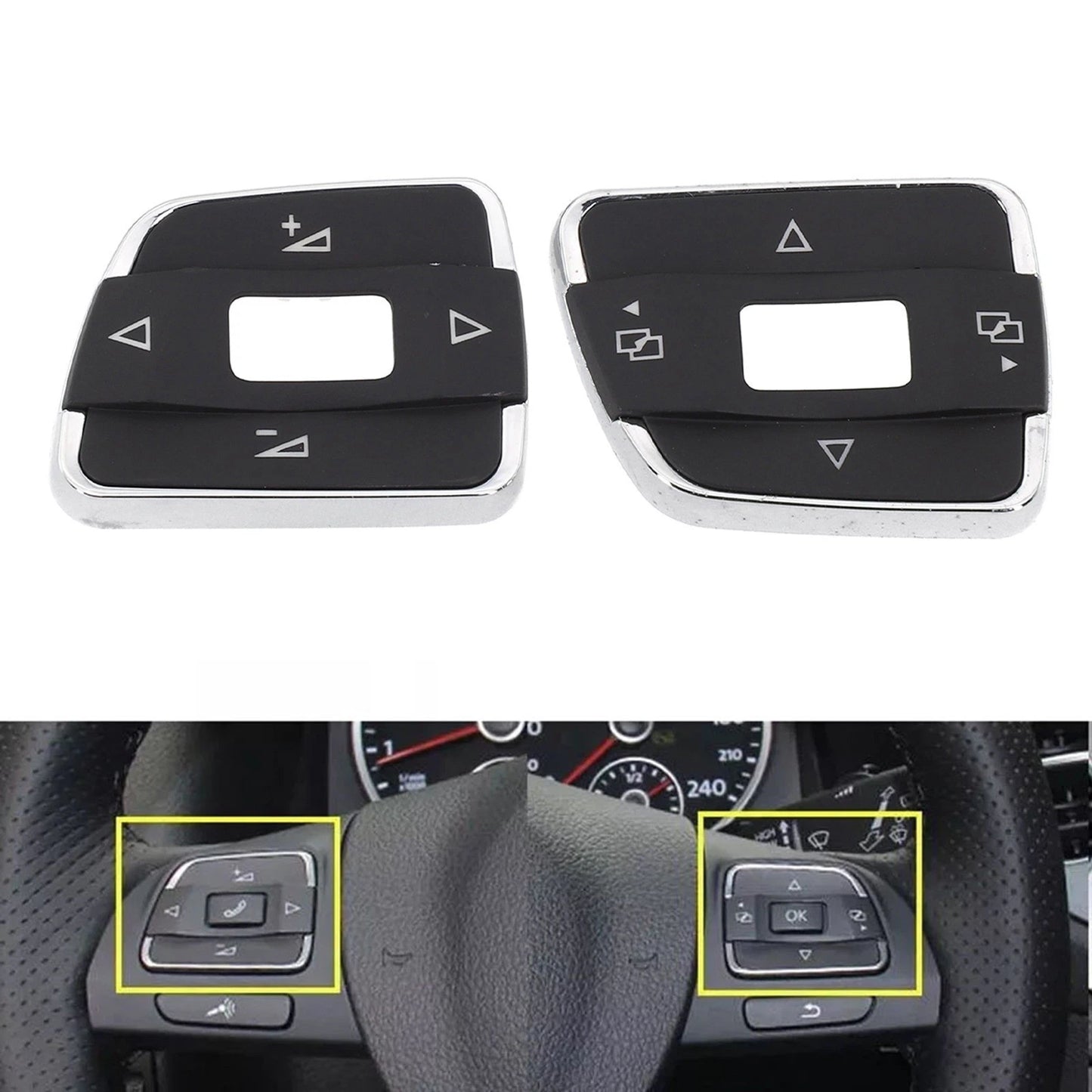 Steering Wheel Volume Switch Button Trim Cover for Passat B7 (2010–2015)