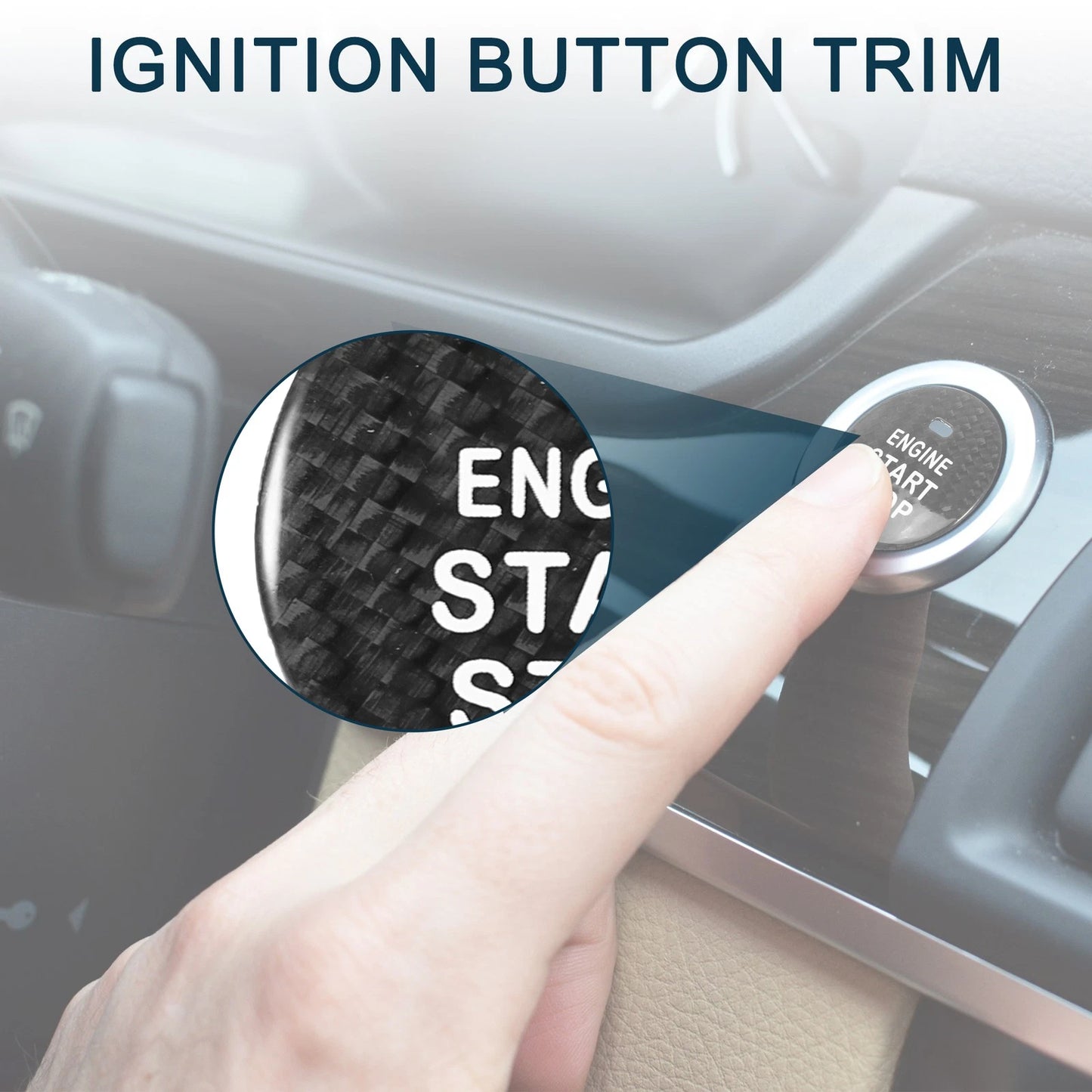 Black Engine Start Stop Button Cover for Subaru