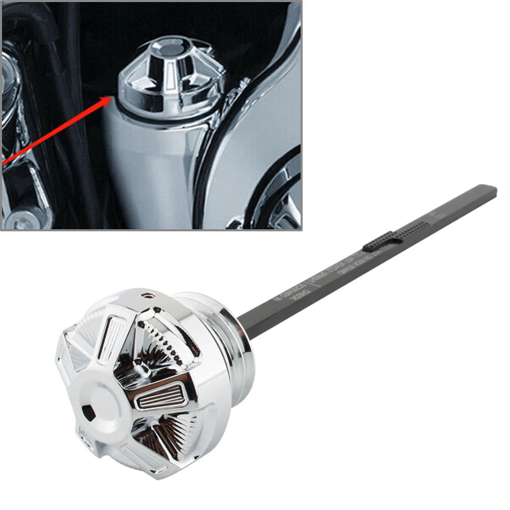 Chrome Engine Oil Dipstick for Harley Touring Road King Street Glide (2017-2022)