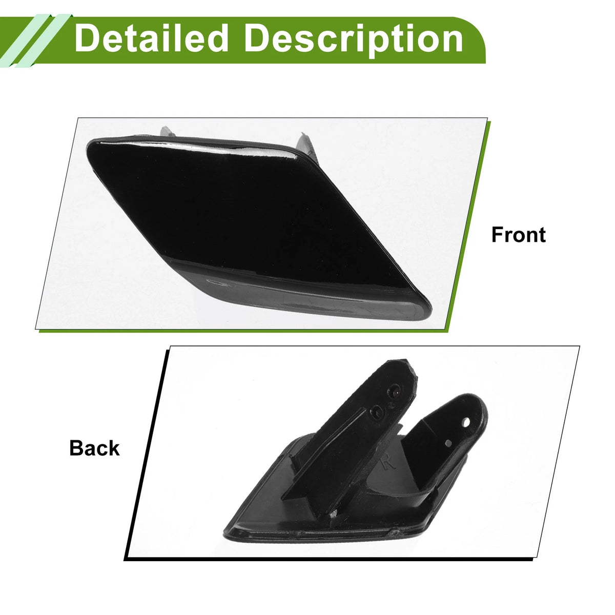 Front Right Washer Nozzle Cover Cap Black for BMW 428i (2014-2016)