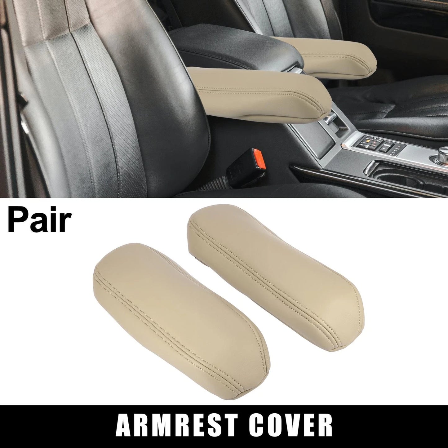 Beige Front Seat Armrest Cover for Ford F-350 (1999-2006)