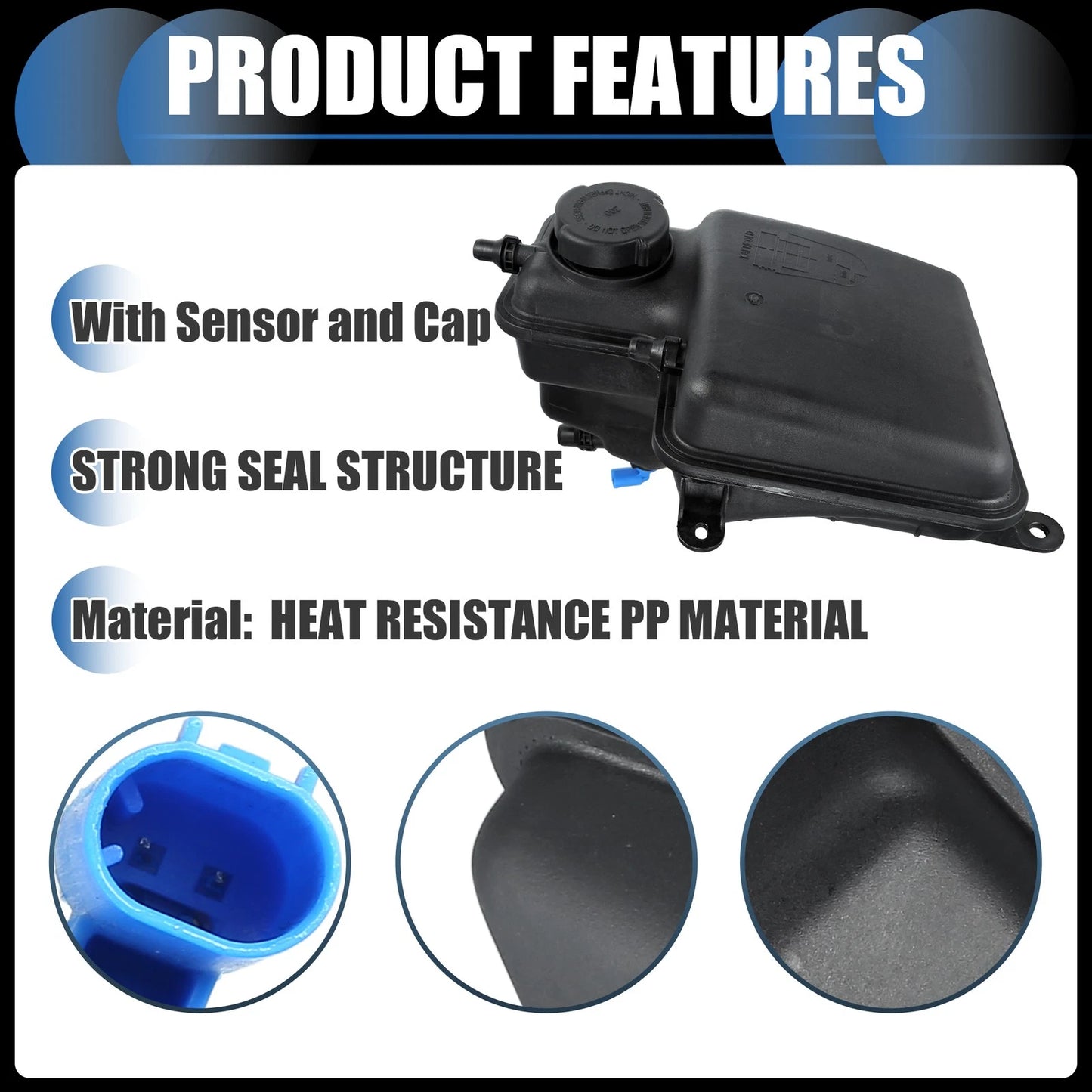 Coolant Expansion Overflow Tank with Cap for BMW 760i (2003-2008)