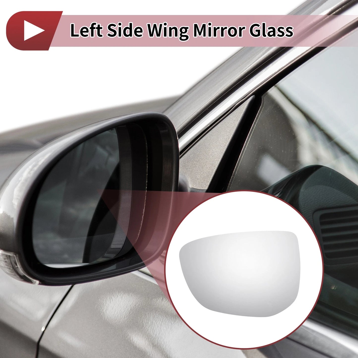 Left Side Wing Mirror Glass for Citroen C4 Cactus (2014-2018)