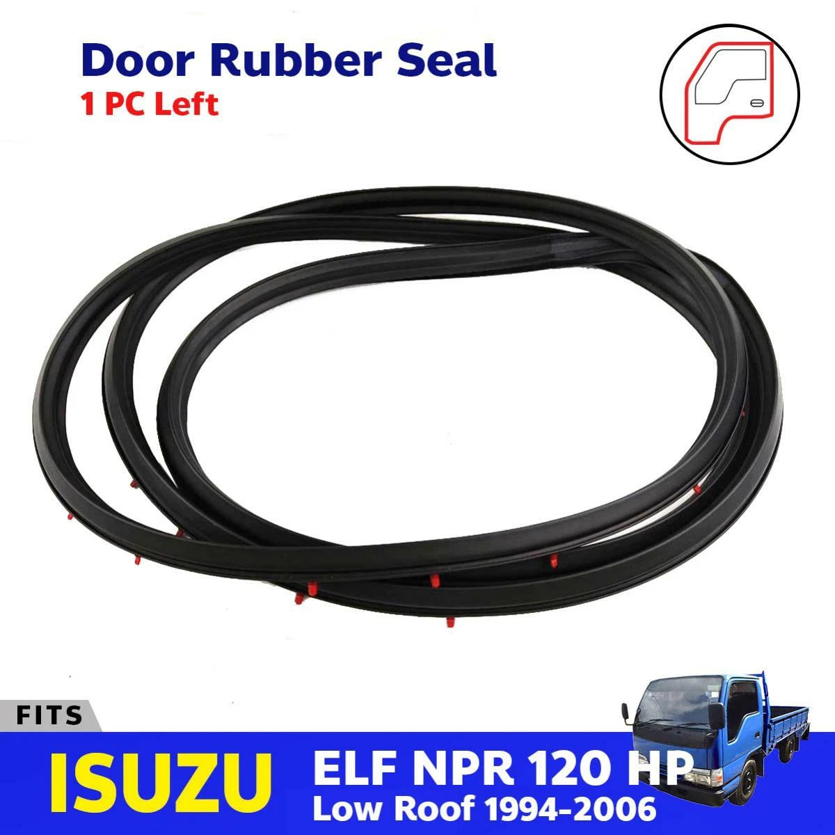 Door Rubber Seal Weatherstrip Low Roof Left Fits Isuzu ELF NPR120 Truck 1994-06