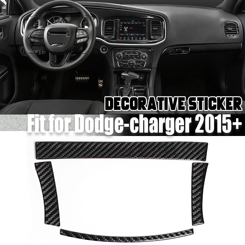Carbon Fiber Interior Center Storage Accent Cover Trim for Dodge Charger