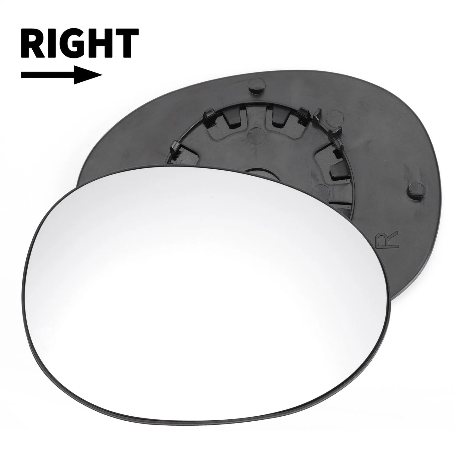 Right Side White Mirror Glass for Peugeot 107 (2005-2014)