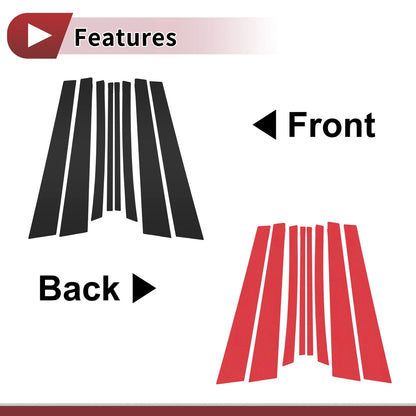 Door Pillar Window Trim for Toyota RAV4 2001-2005 Black Front & Rear