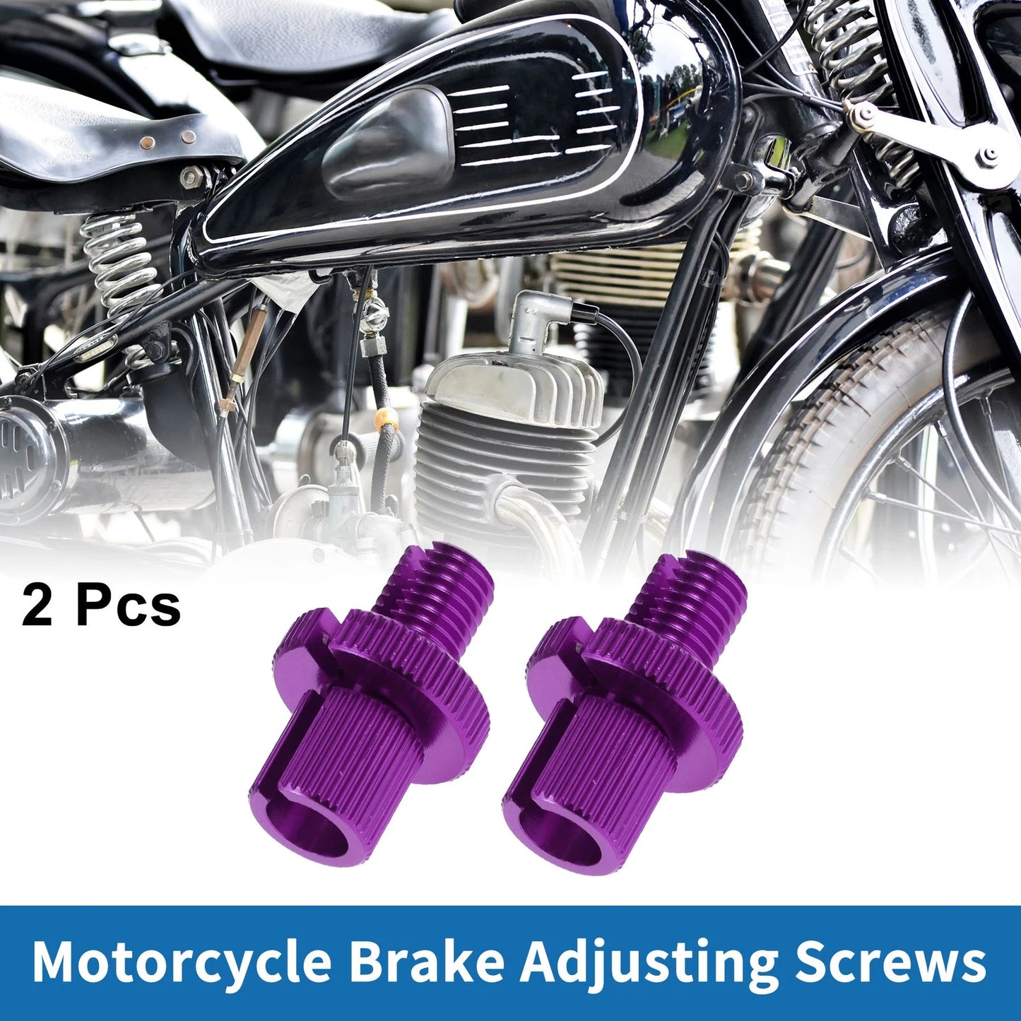 Brake Lever Barrel Adjusters Screws M10 Purple 2 Pcs for Motorcycle