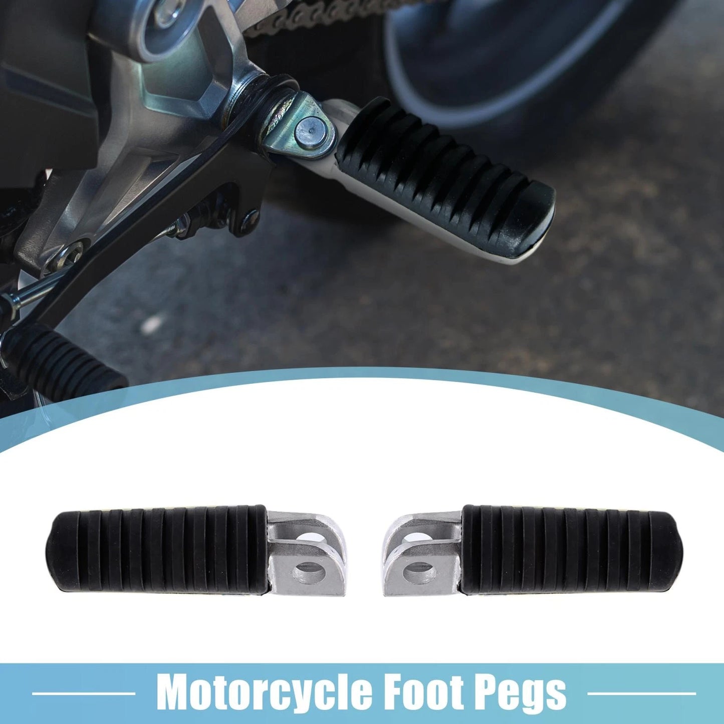 Pair 12.5mm Aluminium Alloy Motorcycle Footrest Footpeg Black for Kawasaki