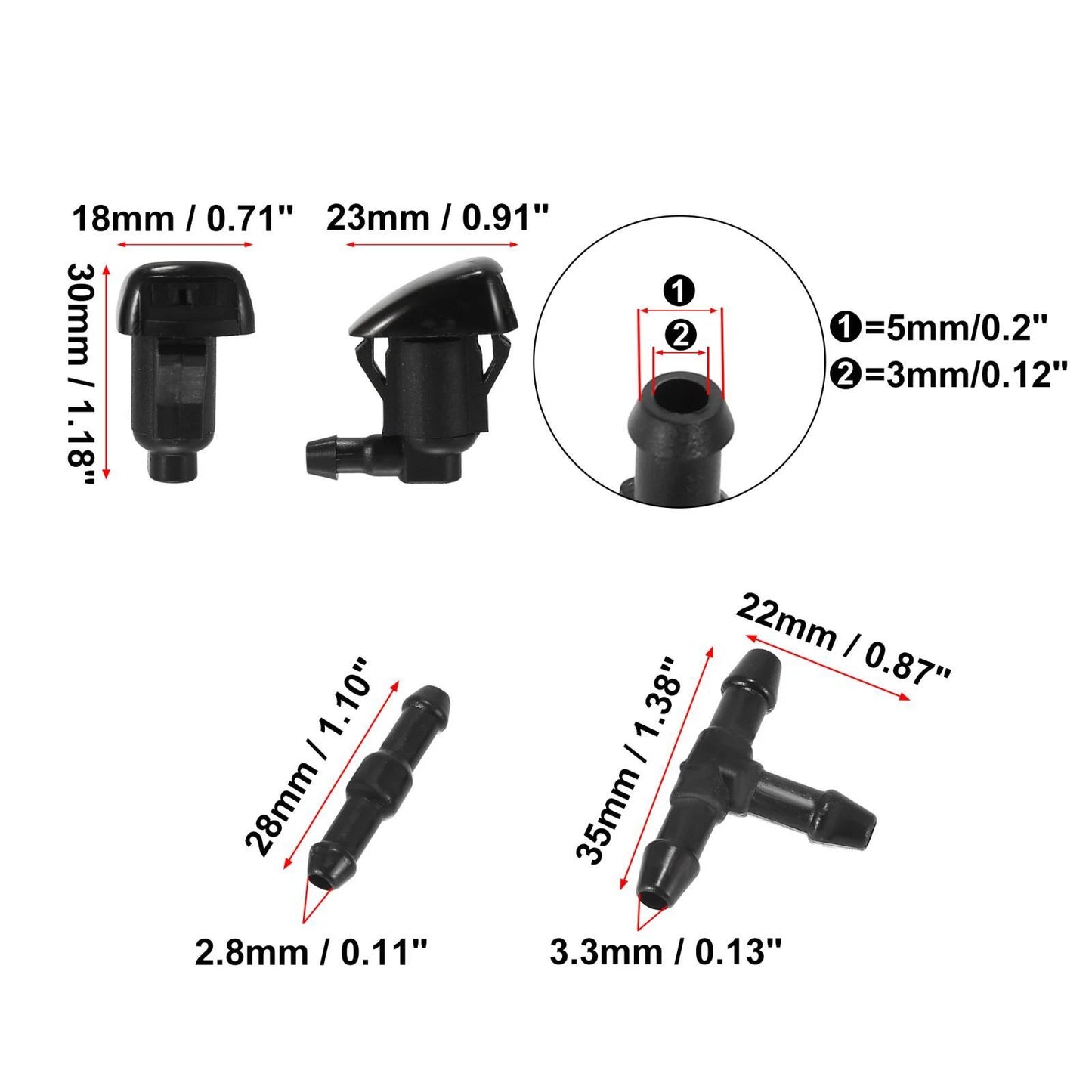 Windshield Washer Nozzles Kit for Toyota Solara (2004-2008)