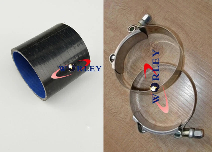 76mm Silicone Straight Hose Coupler Tube + Clamps for Car