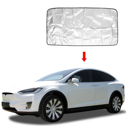 Black Silver Tone Front Window Sunroof Shade for Tesla Model X (2016-2023)